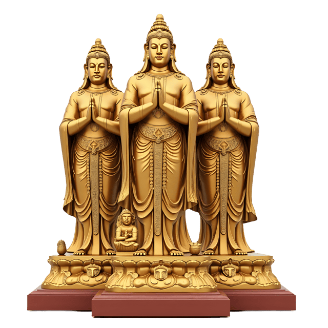 Free transparent PNG: New Year Gilded Statues PNG with Transparent Background for Festive Decor