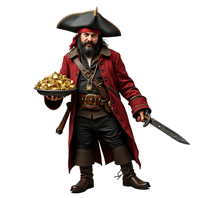 Free transparent PNG: Pirate Carrying Gold PNG  Perfect for Treasure Themes, Games  Decor