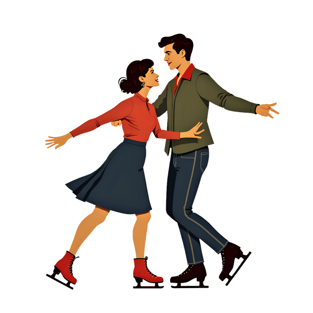 Free transparent PNG: Couple Ice Skating PNG  Perfect for Winter Themes, Cards  Decor