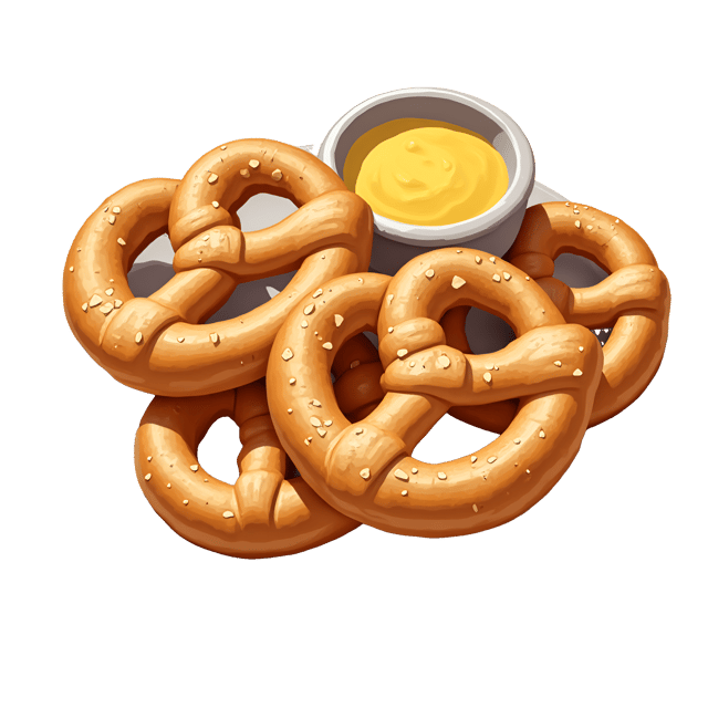 Free transparent PNG: Soft Pretzels with Mustard Dipping Sauce - Beautiful Illustration Clipart