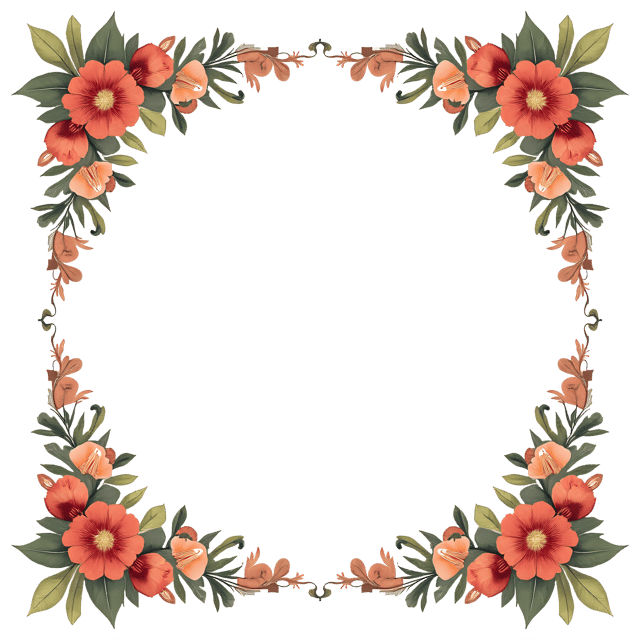 Free transparent PNG: Rustic Floral Frame PNG Clipart  Perfect for Nature-Inspired Designs  Crafts