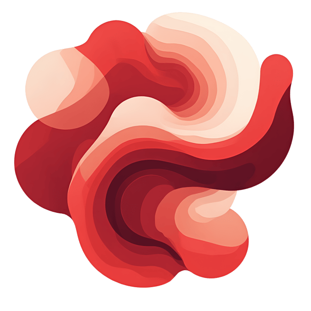 Free transparent PNG: Geometric Abstract Art with Flowing Curves in Deep Red and White