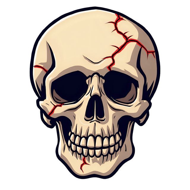Free transparent PNG: Skull with Red Cracks  Unique Clipart Design, free png download available