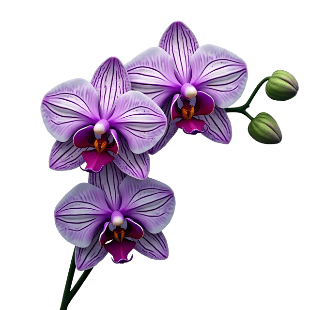 Free transparent PNG: Exquisite Purple and Green Orchids PNG with Transparent Background