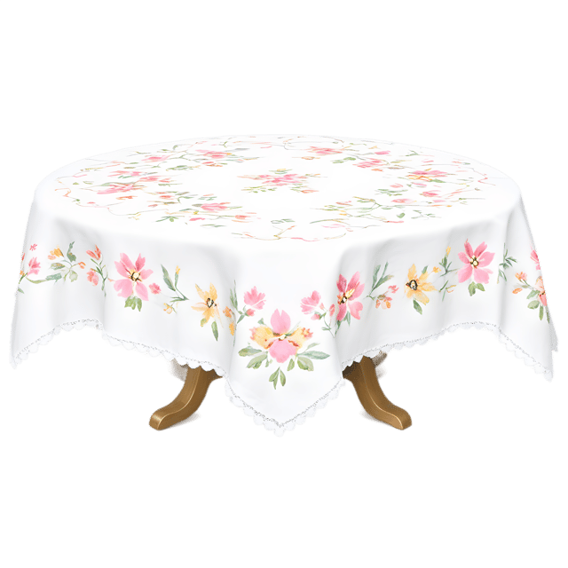 Free transparent PNG: Flowery Tablecloth Transparent PNG Design for Floral Decor and Crafts