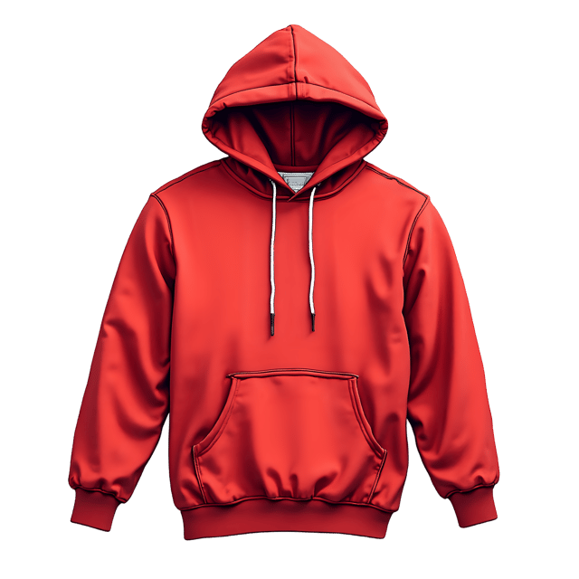 Free transparent PNG: Red Hooded Sweatshirt PNG Transparent Background for Fashion and Apparel Design