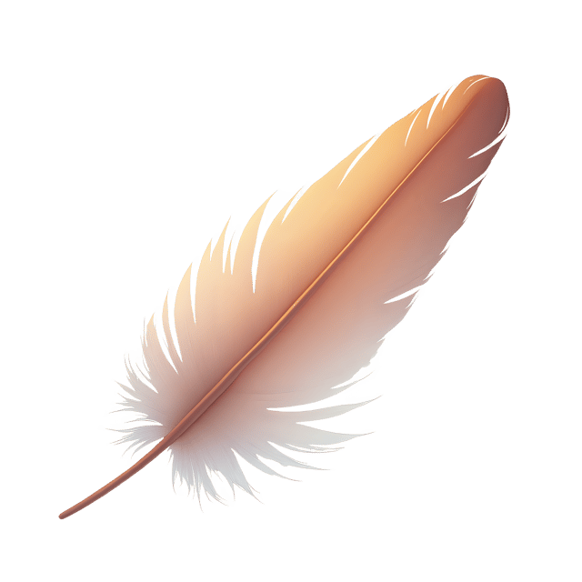 Free transparent PNG: Delicate Feather Tip with Soft Glow  Elegant Clipart Design, Free PNG Download