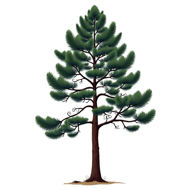 Free transparent PNG: Tall Pine Tree with Dense Needles and Sturdy Trunk PNG