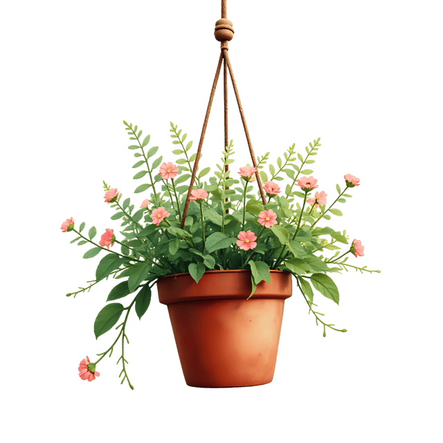 Free transparent PNG: Hanging Flower Pot  Swinging Garden Clipart, free downloadable png