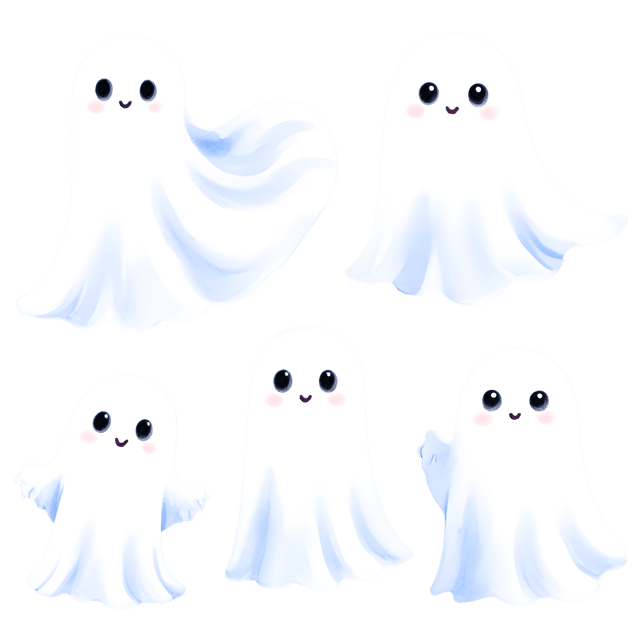 Free transparent PNG: Cute and Eerie Ghost PNGs with Transparent Background for Kid-Friendly Halloween Decor
