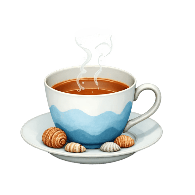 Free transparent PNG: Seaside Tea Cup  Handpainted Ceramic Clipart, free download png