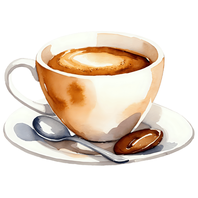 Free transparent PNG: Watercolor Coffee Cup PNG – Transparent Gentle Illustration for Designers