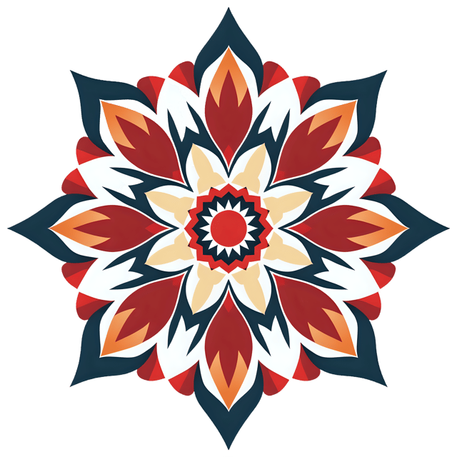 Free transparent PNG: Symmetrical Mandala with Balanced Geometric Shapes PNG for Artistic and Decorative Uses