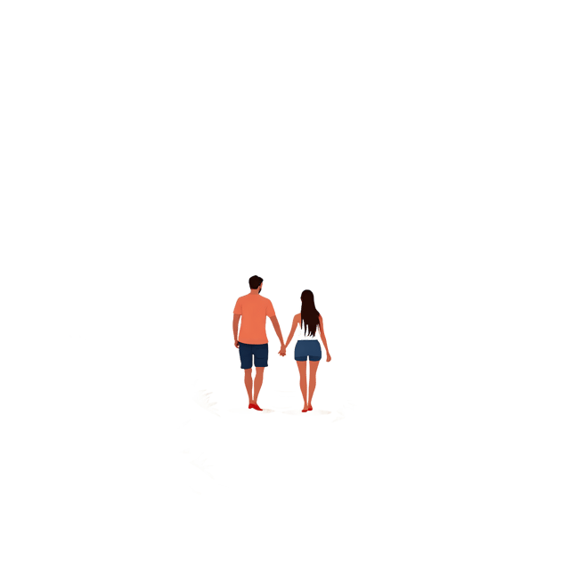 Free transparent PNG: Couple Walking Hand in Hand along a Beach Path Transparent PNG Background