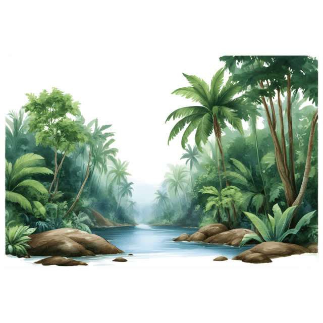 Free transparent PNG: Rainforest Landscape with Transparent Background PNG