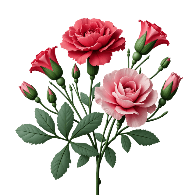 Free transparent PNG: Carnation and Rose Flowers PNG Clipart  Perfect for Floral Design, Crafts  Decor