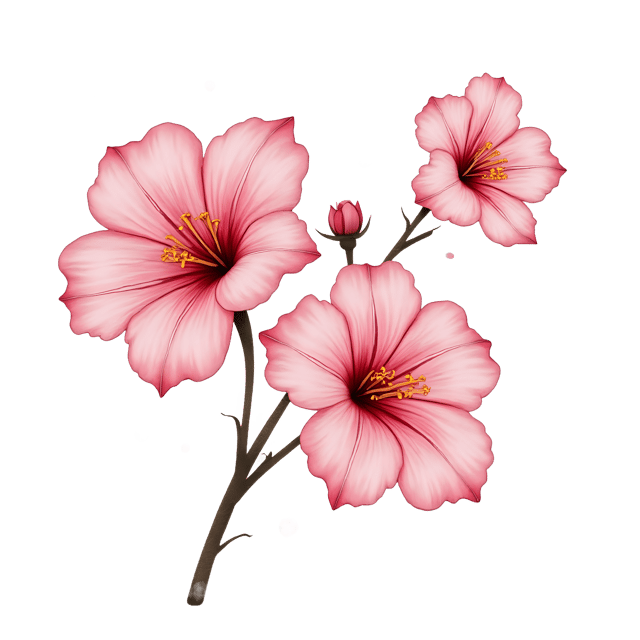 Free transparent PNG: Pink Blooms with Romantic Swirls  Free downloadable png clipart