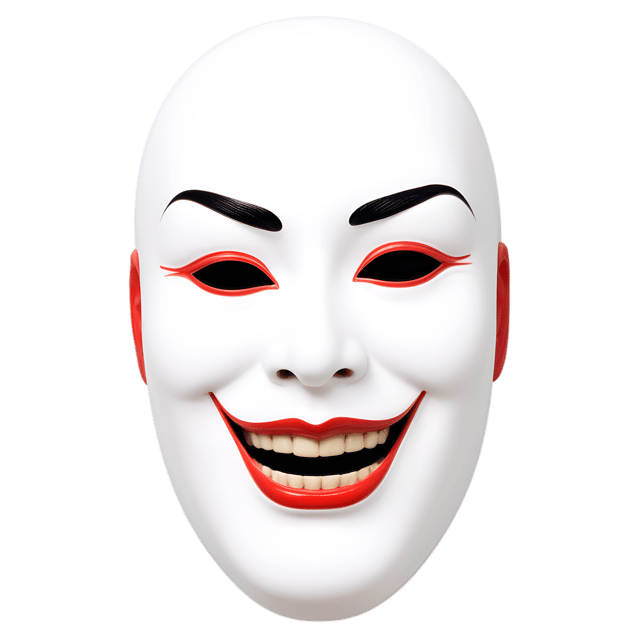 Free transparent PNG: Japanese Noh Mask PNG with Transparent Background for Art and Design