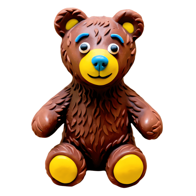 Free transparent PNG: Play-Doh Style Clay Bear Sculpture Illustration for Crafts and Kids Media