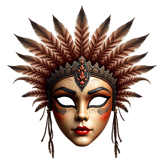 Free transparent PNG: Feathered Mask PNG with Transparent Background for Artistic and Decorative Use