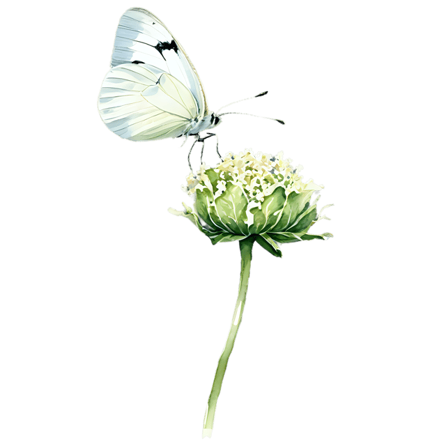 Free transparent PNG: Cabbage White Butterfly Watercolor PNG – Transparent Background Illustration