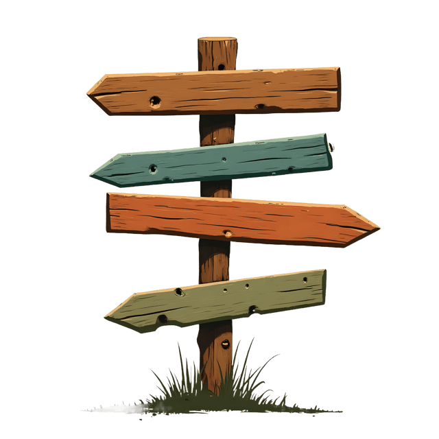 Free transparent PNG: Rustic Wooden Signpost PNG with Transparent Background for Decorative Use