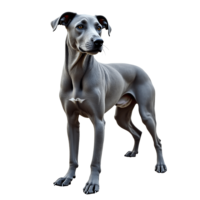 Free transparent PNG: Gray Wolfhound Clipart with Sleek Frame and Soft Gray Fur
