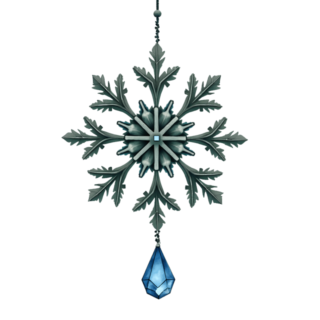 Free transparent PNG: Snowflake Shaped Ornament  Christmas Clipart with Crystal Drop, free png download