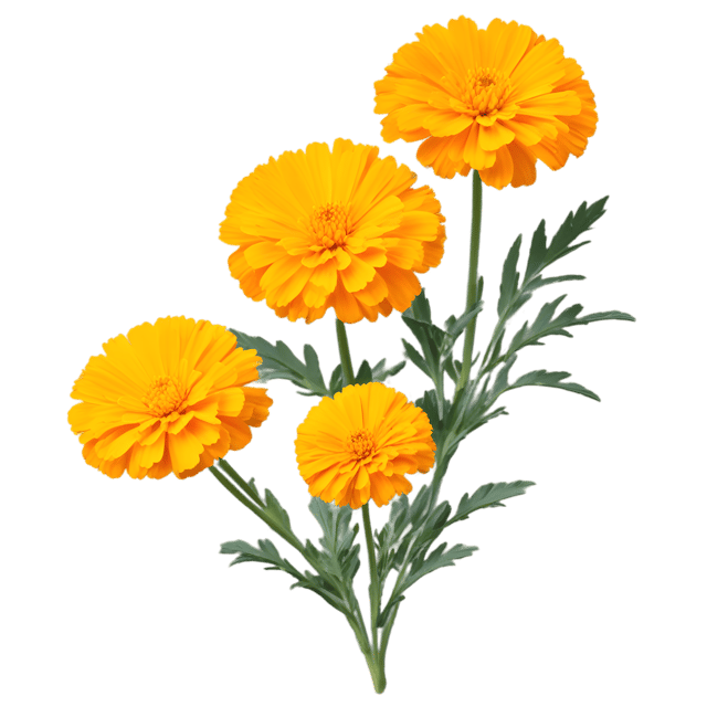 Free transparent PNG: Marigold Flower PNG with Transparent Background for Floral Design and Clipart