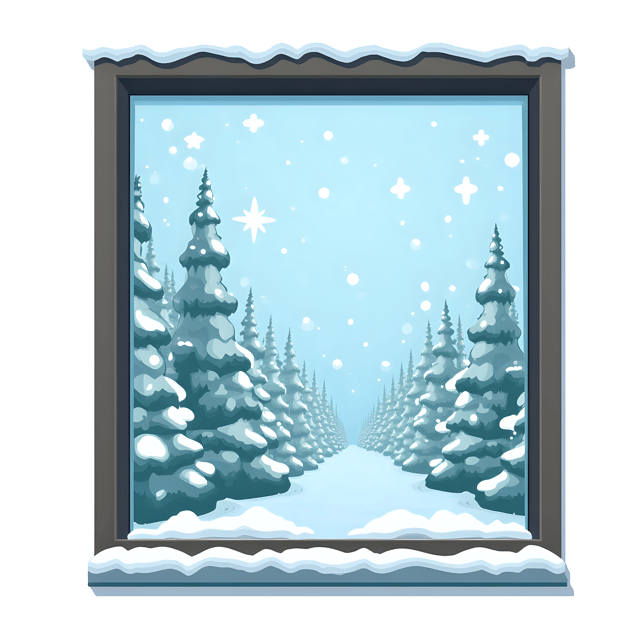 Free transparent PNG: Frosted Glass Window Winter Wonderland Scene PNG