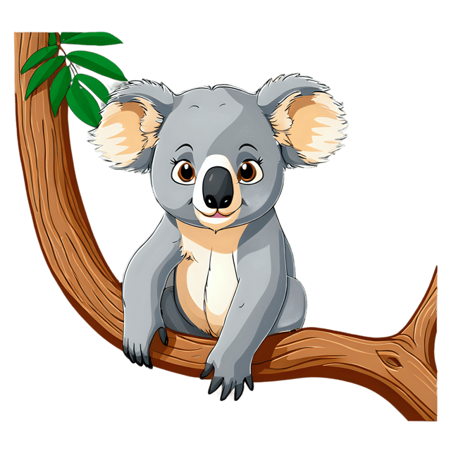 Free transparent PNG: Cute Cartoon Koala Illustration for Nursery Decor and Creative Projects