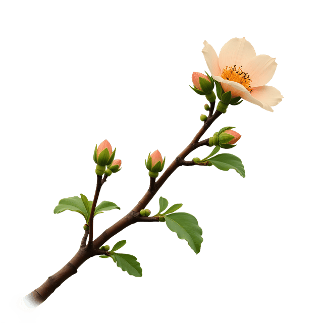 Free transparent PNG: Delicate Flower Branch with Small Buds  Spring Clipart, free transparent png download