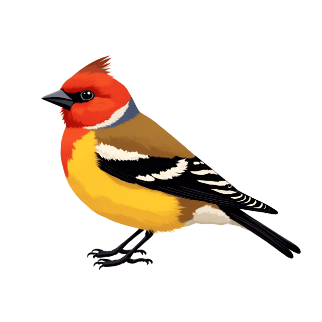 Free transparent PNG: Vibrant European Goldfinch Illustration with Red and Yellow Plumage