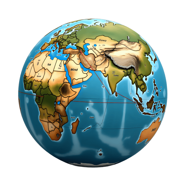 Free transparent PNG: World Globe with Travel Routes PNG - Transparent Background