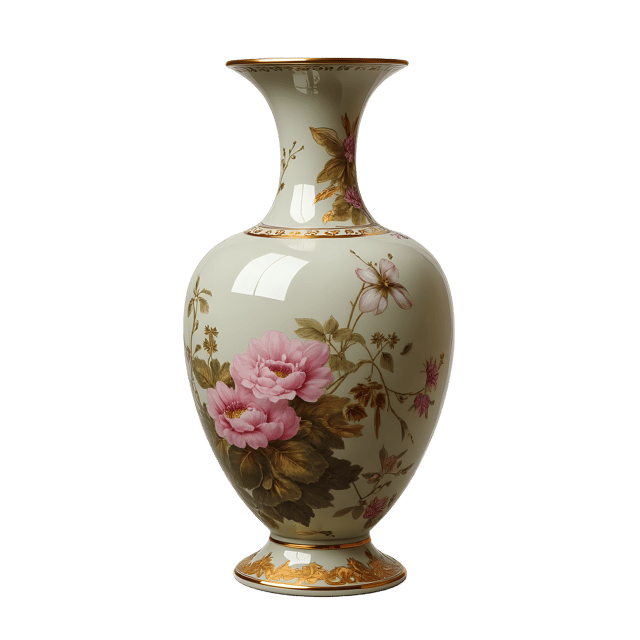 Free transparent PNG: Antique Porcelain Vase with Gold Accents PNG for Art and Design