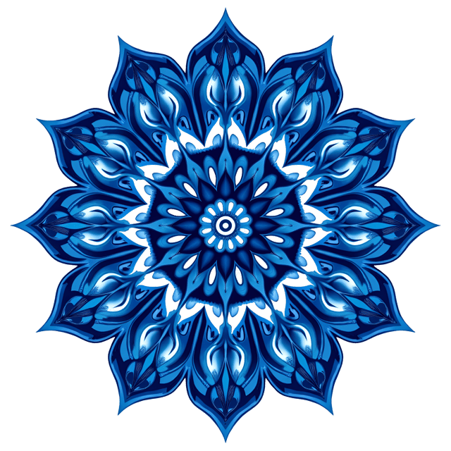 Free transparent PNG: Symmetrical Mandala Clipart in Royal Blue PNG Format with Transparent Background
