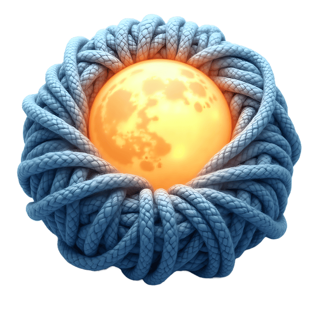 Free transparent PNG: Whimsical Yarn Moon PNG with Glowing Light for Creative Projects