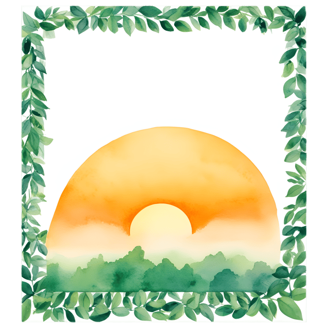 Free transparent PNG: Lush Greenery with Golden Sunset PNG Background