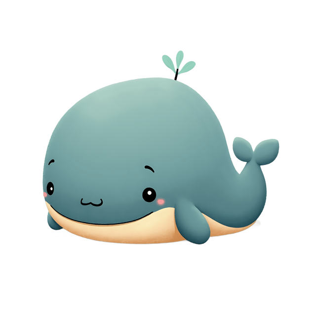 Free transparent PNG: Fluffy Stuffed Whale PNG with Transparent Background for Decor and Crafts
