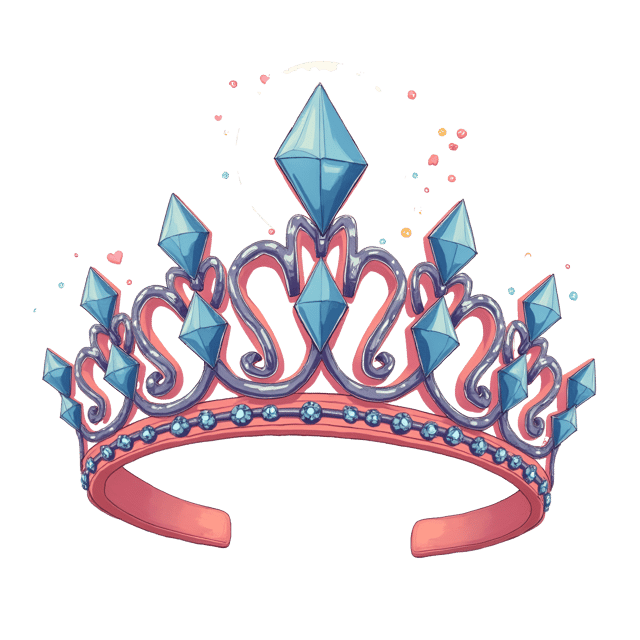 Free transparent PNG: Magnificent Diamond-Encrusted Tiara Illustration with Halo Effect in Whimsical Watercolor Style