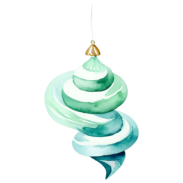 Free transparent PNG: Seafoam Swirl Ornament - Watercolor Style Transparent PNG