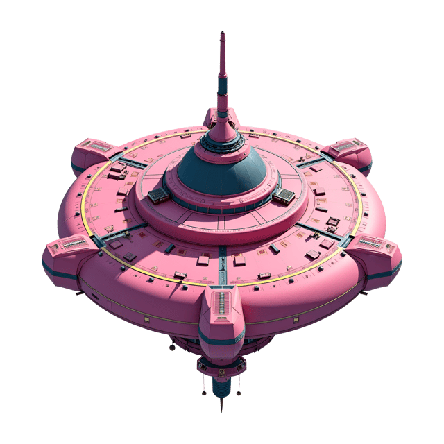 Free transparent PNG: Pink Space Station Module Illustration with Circular Shape and Colorful Decorations