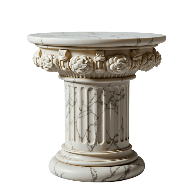 Free transparent PNG: Floral Marble Pedestal with Magnolia Carving PNG Clipart  Elegant Design Element for Decor and Crafts
