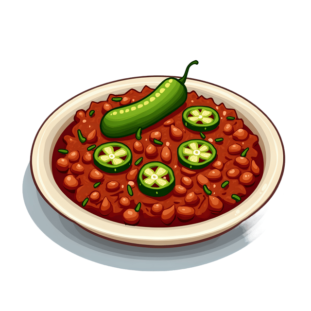 Free transparent PNG: Chili Con Carne with Jalapeño Slices  Free PNG Download for Food Bloggers  Recipe Creators