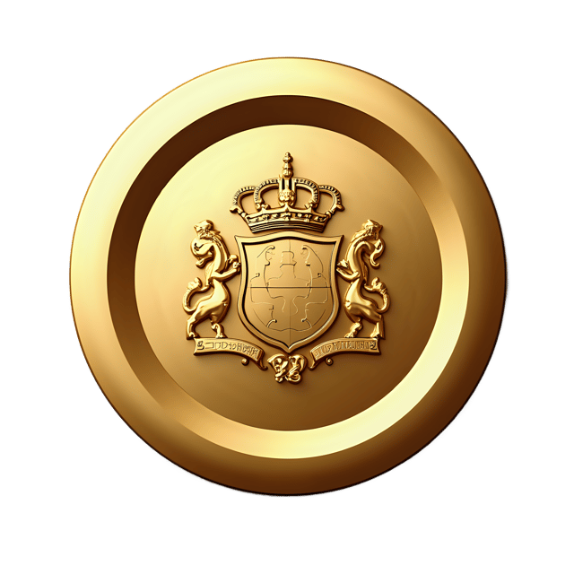 Free transparent PNG: Gold Button with Embossed Crest Design  Elegant Clipart, free downloadable png