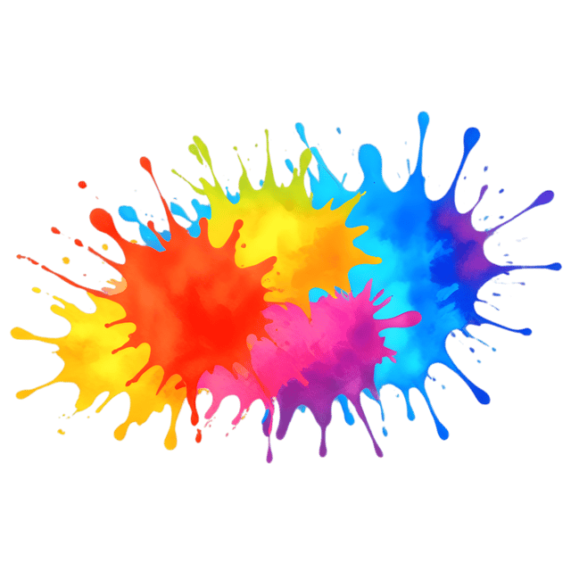 Free transparent PNG: Abstract Bold Hue Splatter Art with Dynamic Movement