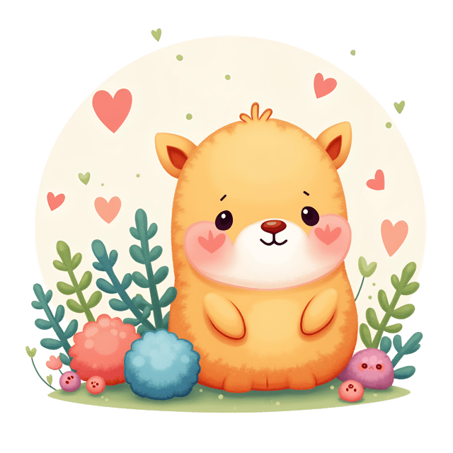 Free transparent PNG: Whimsical Cute Cartoon Character in Watercolor Style