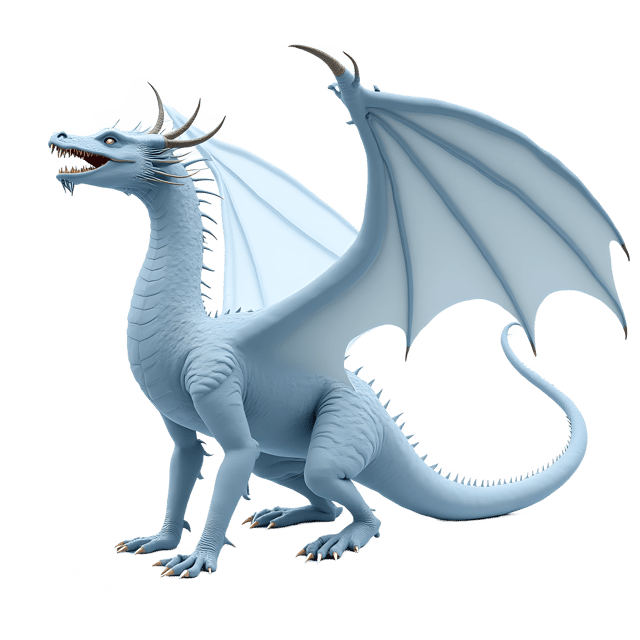 Free transparent PNG: Gigantic White Dragon with Snowflake Wings and Icy Breath PNG