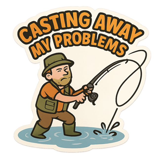 Free transparent PNG: Fishing Sticker  Humorous Design for Outdoor Enthusiasts and Decor