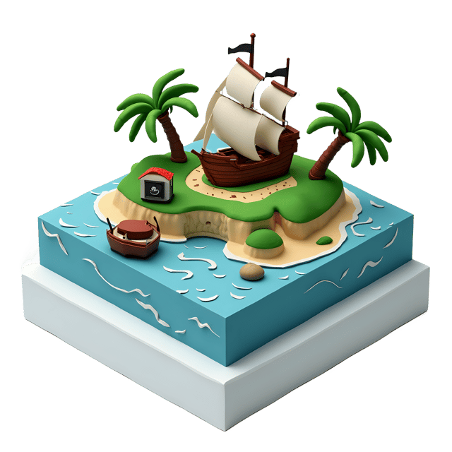 Free transparent PNG: Pirate Island PNG Diorama  Perfect for Themed Decor and Creative Projects